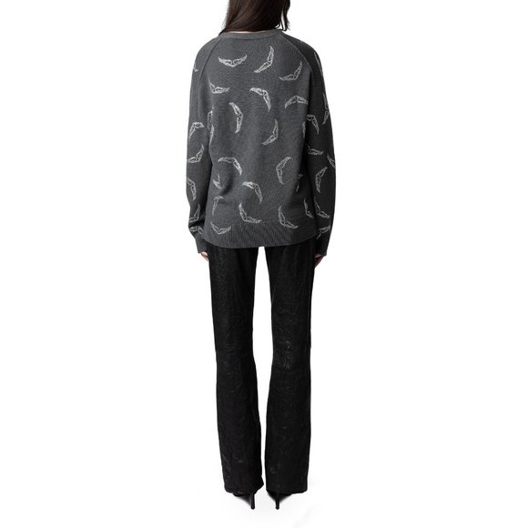 ZADIG&VOLTAIRE Mirka WS Wings Diamanté Cashmere Cardigan - Picture 5 of 6